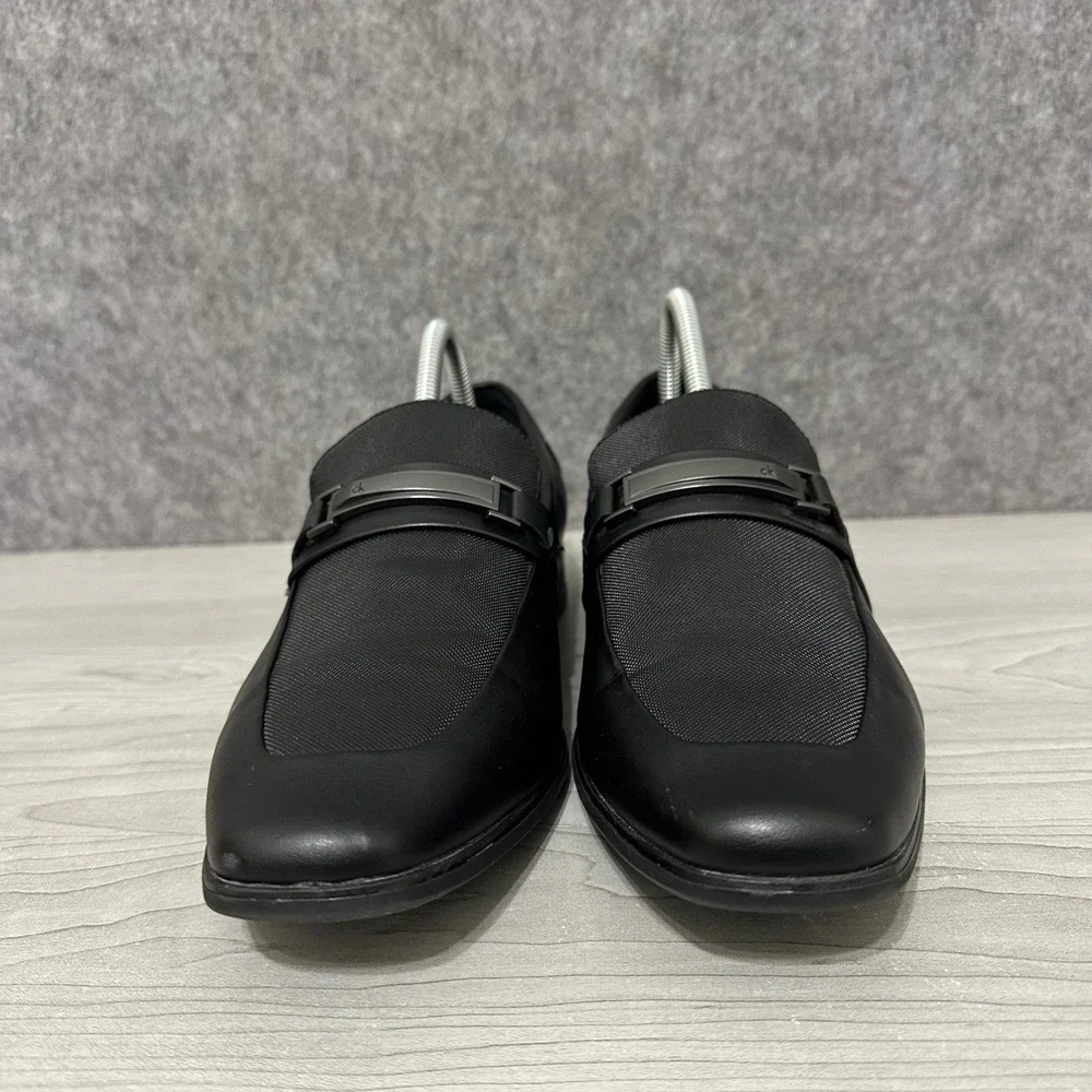 Calvin Klein Men's‎ Jameson Loafers Black Leather Buckle Dress Shoes Size 9.5